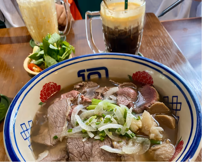 Soup pho at Roka vietnamese restaurant in Phnom Penh
